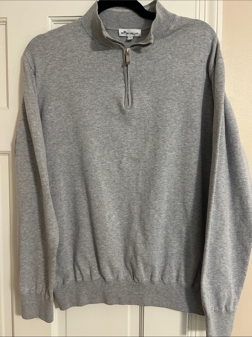 Peter Millar Light Gray Half-Zip Men's Sweater Crown Soft Collection Size Large